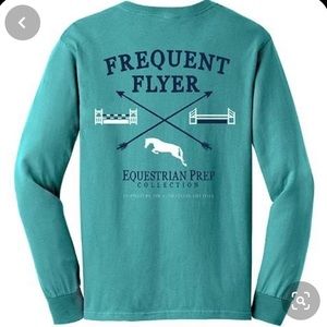 NWOT Equestrian Prep LS Tee - Small - TEAL